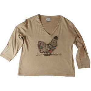 Chico's Rooster Shirt, Size 2 (US Large)